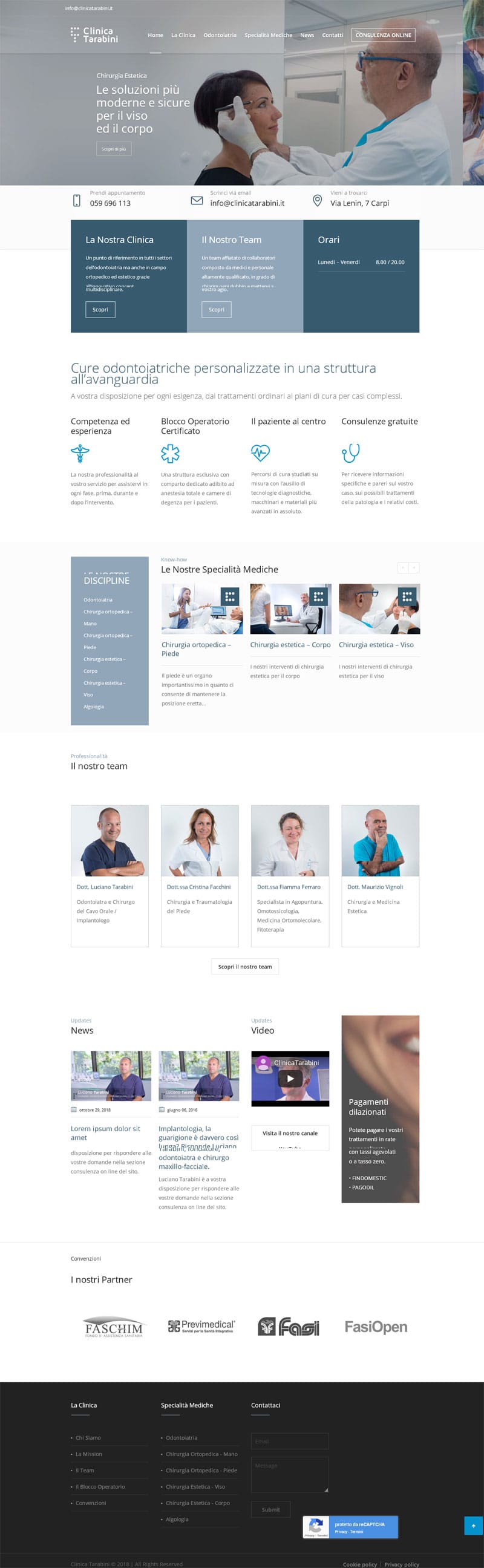 Screenshot nuovo sito Clinica Tarabini